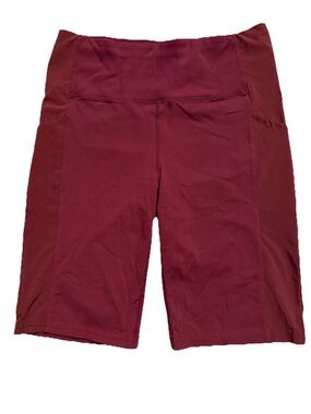 Athleta High-Rise Ribbed Waistband Bike Shorts in
Burgundy